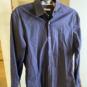 Navy Burberry Brit Button Down